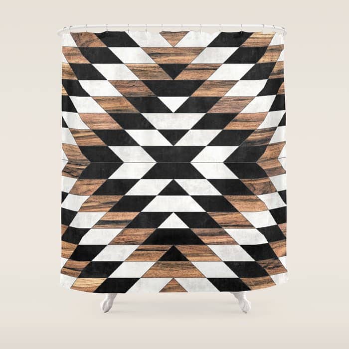 Urban Tribal Pattern No.13 - Aztec - Concrete And Wood Shower Curtain