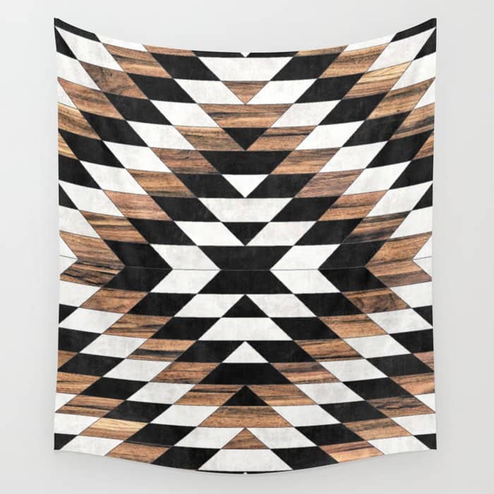 Urban Tribal Pattern No.13 - Aztec - Concrete And Wood Wall Tapestry