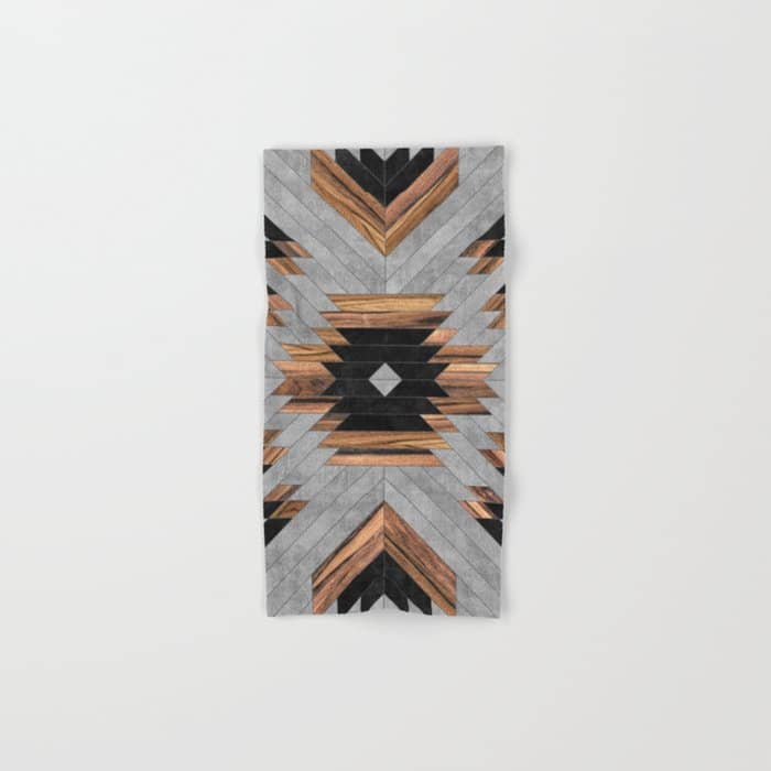 Urban Tribal Pattern No.6 - Aztec - Concrete And Wood Bath Towel