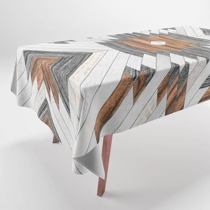 Urban Tribal Pattern No.8 - Aztec - Wood Tablecloth
