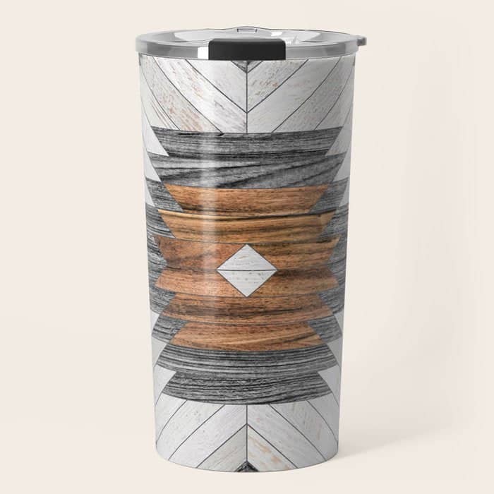 Urban Tribal Pattern No.8 - Aztec - Wood Travel Mug