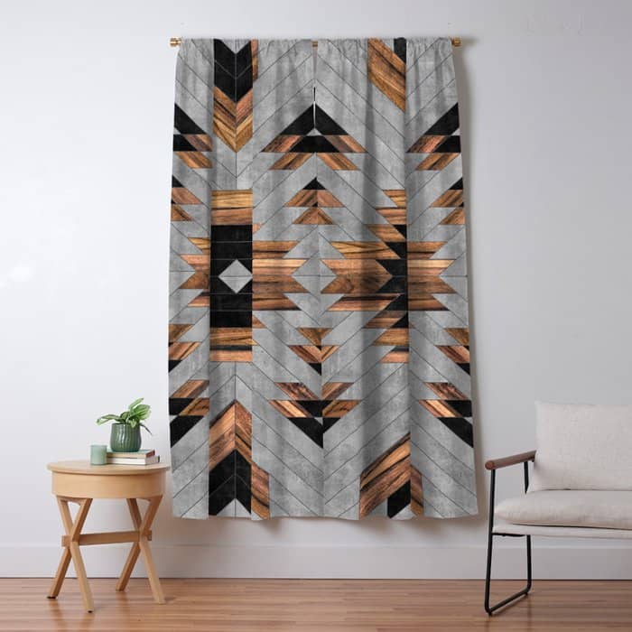 Urban Tribal Pattern No.6 - Aztec - Concrete And Wood Window Curtain