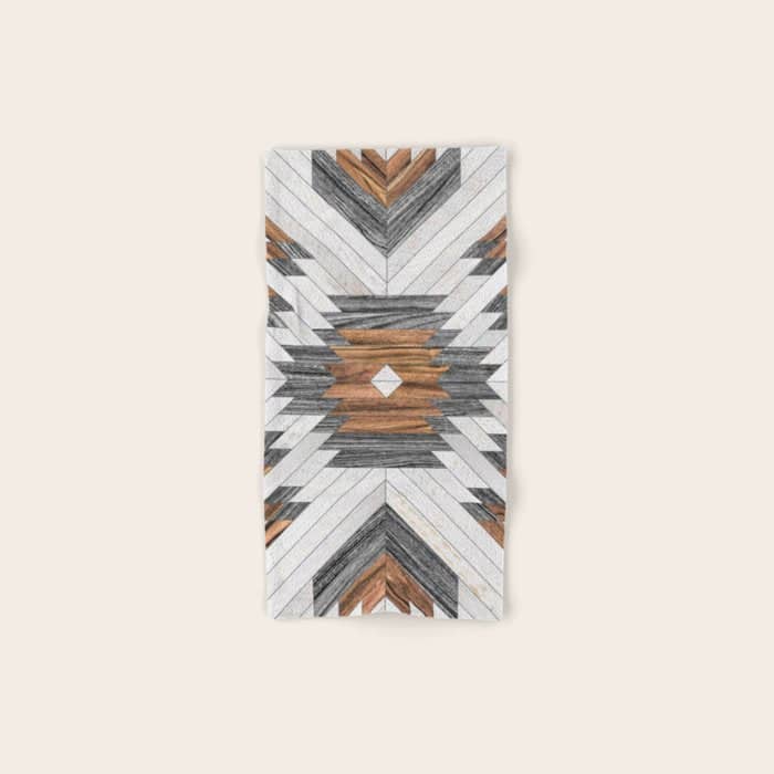 Urban Tribal Pattern No.8 - Aztec - Wood Bath Towel