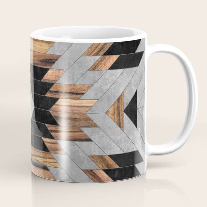 Urban Tribal Pattern No.6 - Aztec - Concrete And Wood Coffee Mug