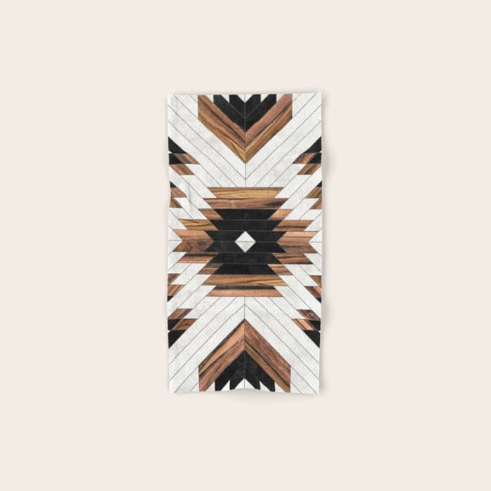 Urban Tribal Pattern No.5 - Aztec - Concrete And Wood Bath Towel