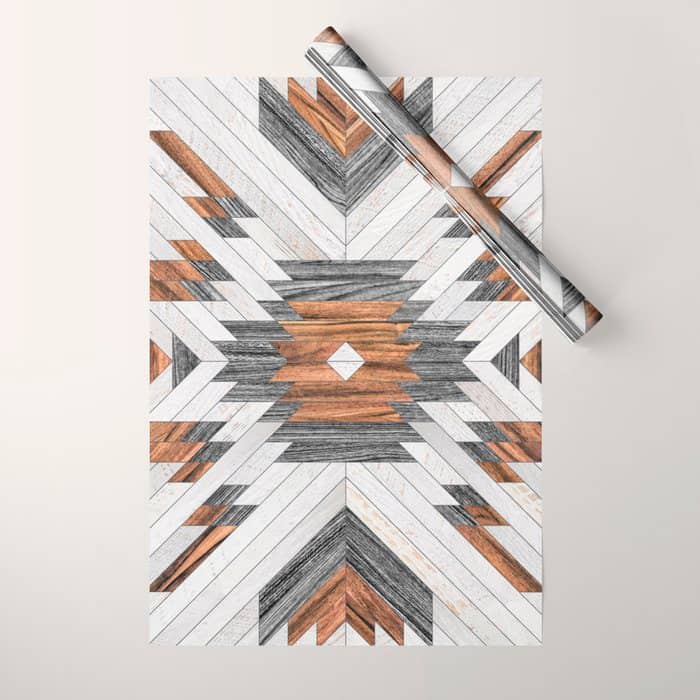 Urban Tribal Pattern No.8 - Aztec - Wood Wrapping Paper