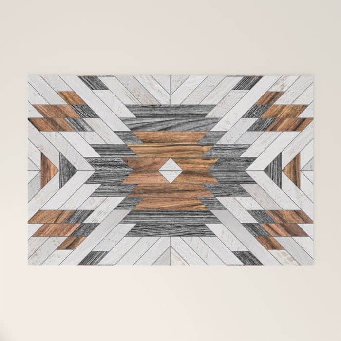 Urban Tribal Pattern No.8 - Aztec - Wood Welcome Mat