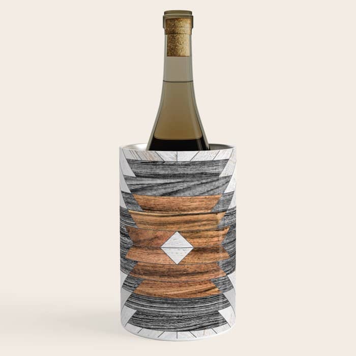 Urban Tribal Pattern No.8 - Aztec - Wood Wine Chiller