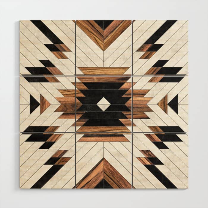Urban Tribal Pattern No.5 - Aztec - Concrete And Wood Wood Wall Art