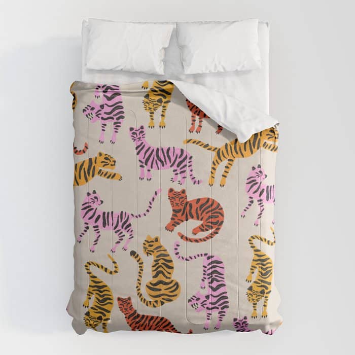 Tiger Collection - Pink & Yellow Palette Comforter