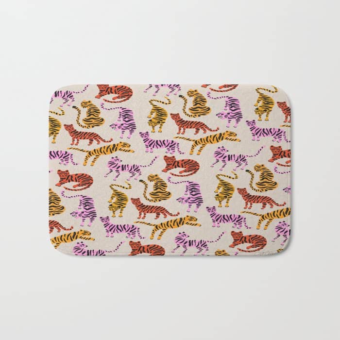 Tiger Collection - Pink & Yellow Palette Bath Mat