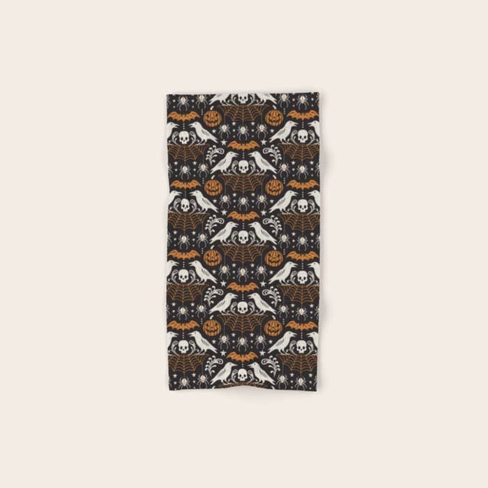 All Hallows' Eve - Black Orange Halloween Bath Towel