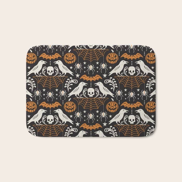 All Hallows' Eve - Black Orange Halloween Bath Mat