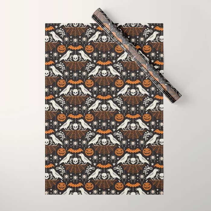 All Hallows' Eve - Black Orange Halloween Wrapping Paper