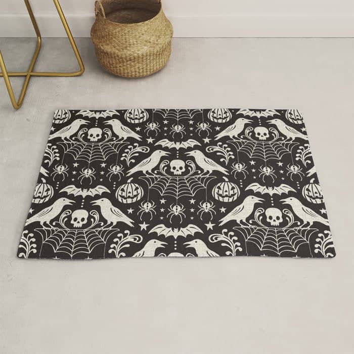 All Hallows' Eve - Black Ivory Halloween Rug