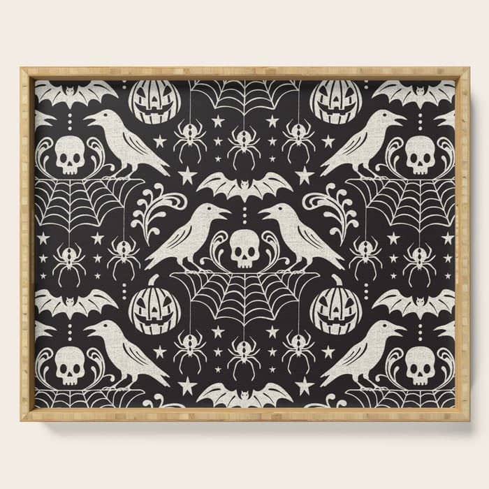 All Hallows' Eve - Black Ivory Halloween Serving Tray