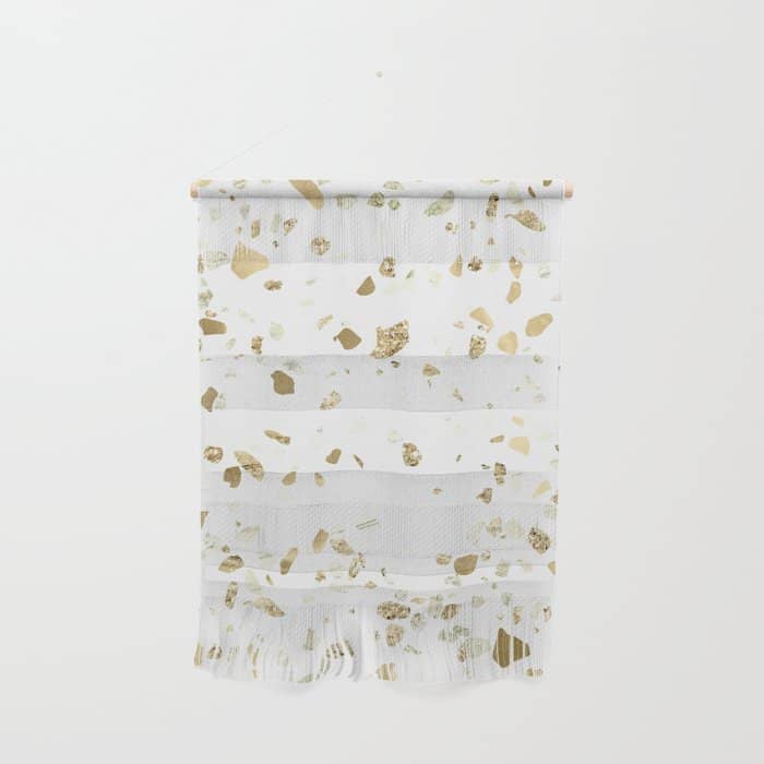 Metallic Gold Terrazzo Sparkle Wall Hanging