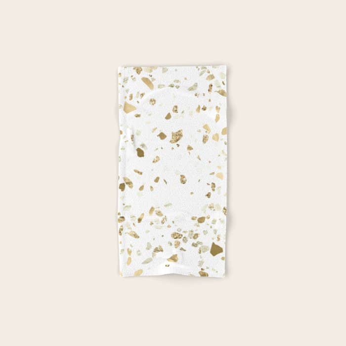 Metallic Gold Terrazzo Sparkle Bath Towel