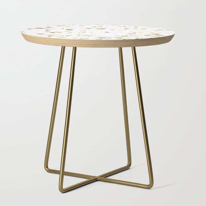 Metallic Gold Terrazzo Sparkle Side Table