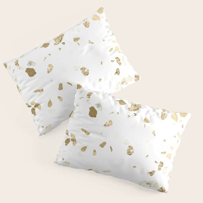 Metallic Gold Terrazzo Sparkle Pillow Sham