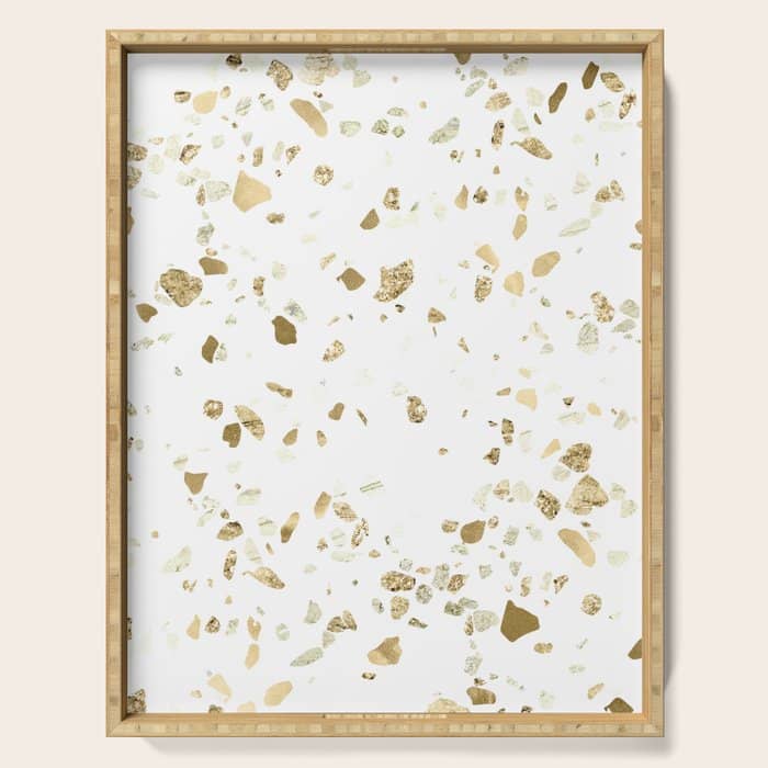 Metallic Gold Terrazzo Sparkle Serving Tray