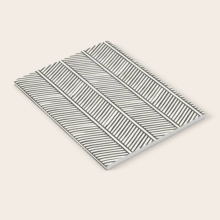 Organic Chevron - Inkwell On Cream Notebook