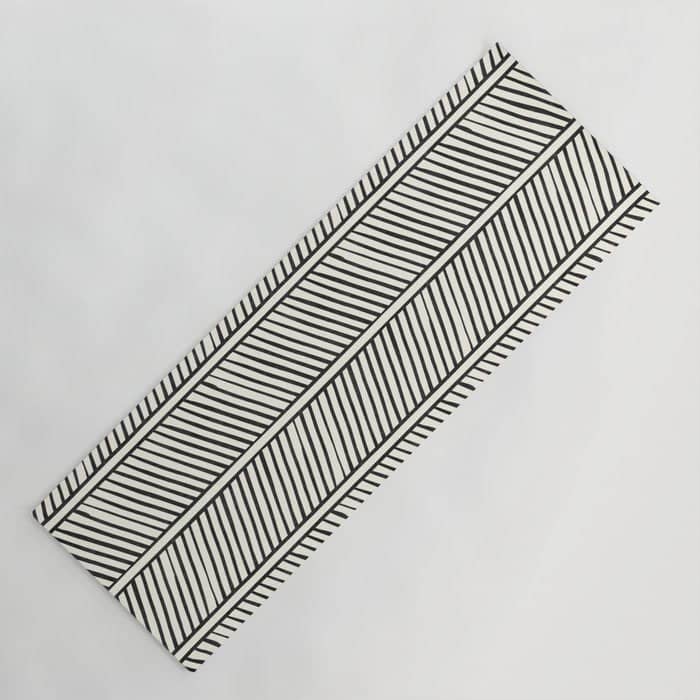 Organic Chevron - Inkwell On Cream Yoga Mat