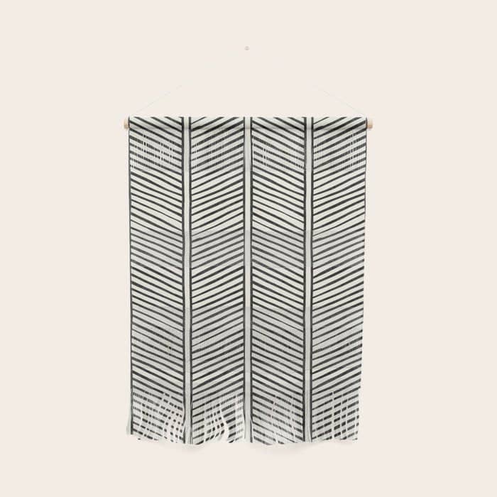 Organic Chevron - Inkwell On Cream Wall Hanging