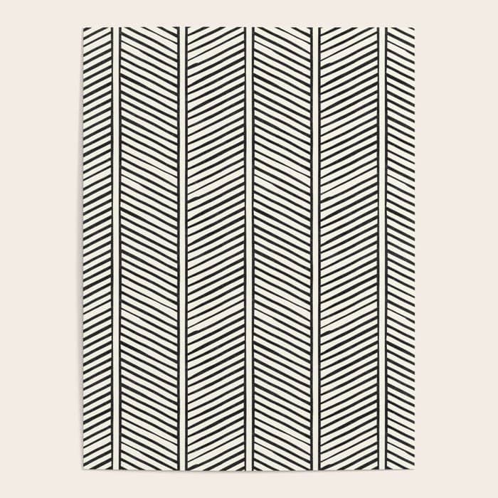 Organic Chevron - Inkwell On Cream Poster