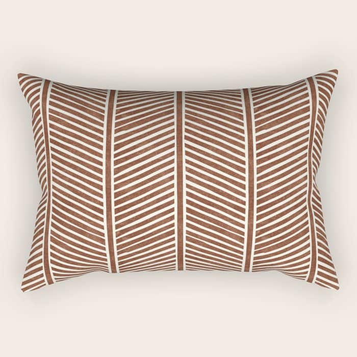 Organic Chevron On Brandywine Rectangular Pillow