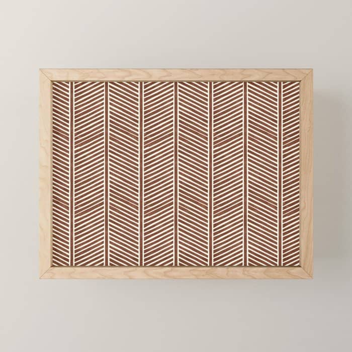 Organic Chevron On Brandywine Mini Art Print
