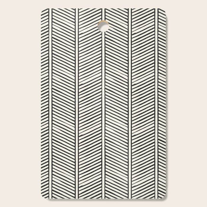 Organic Chevron - Inkwell On Cream Cutting Board