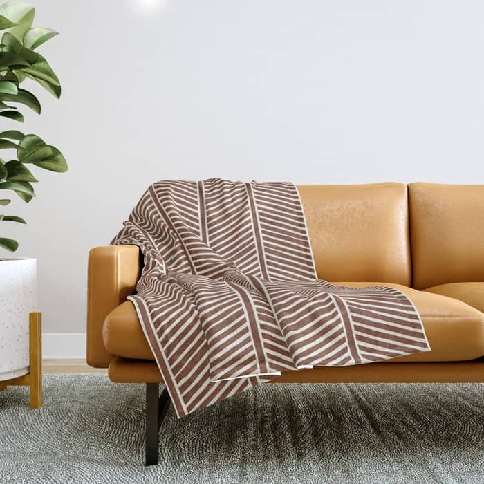 Organic Chevron On Brandywine Throw Blanket