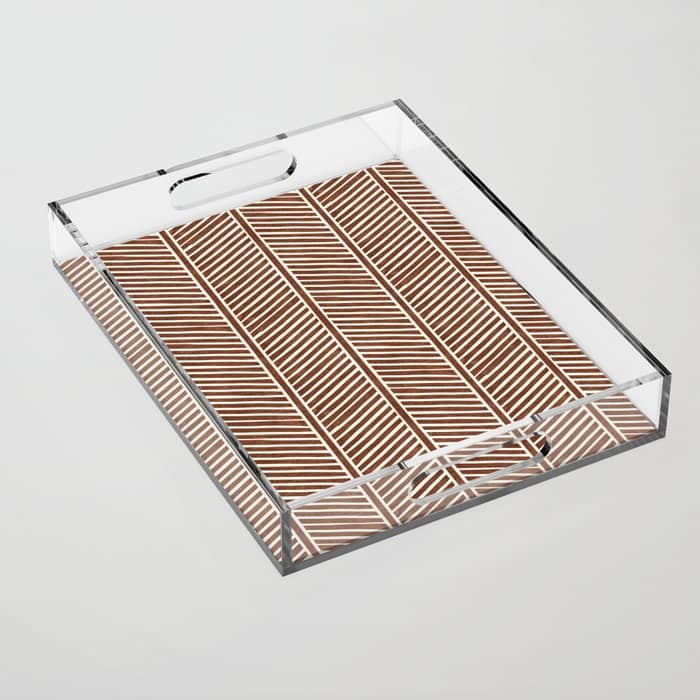 Organic Chevron On Brandywine Acrylic Tray