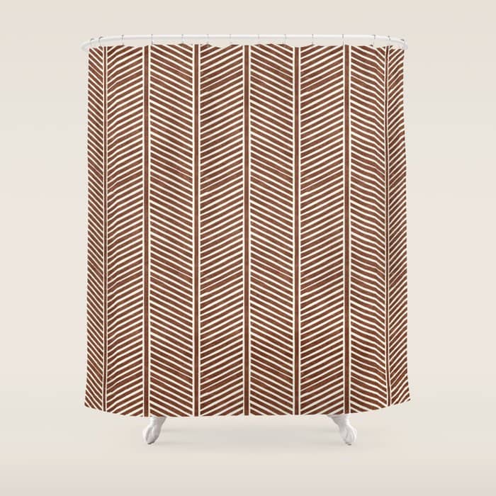Organic Chevron On Brandywine Shower Curtain