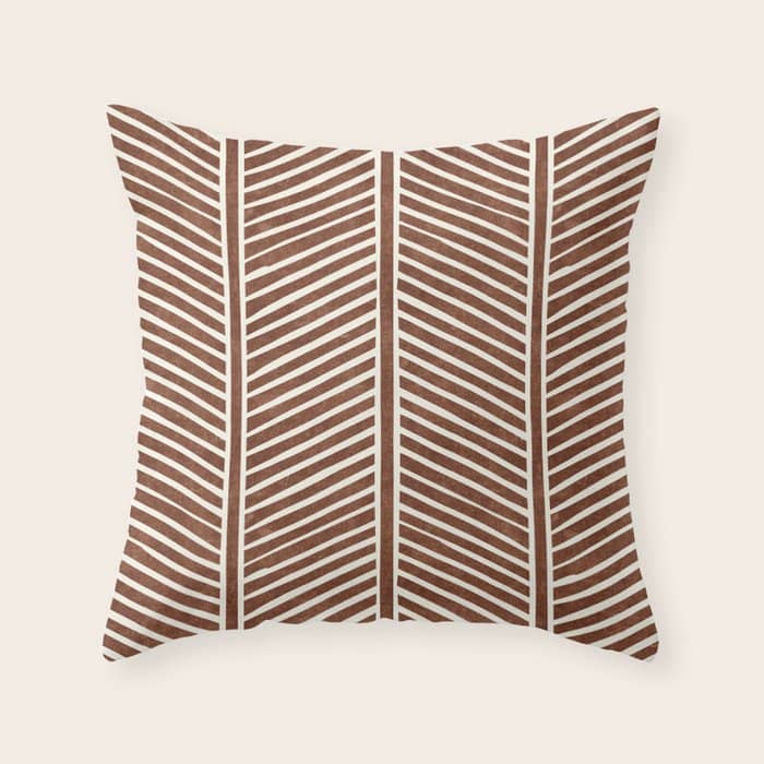 Organic Chevron On Brandywine Throw Pillow