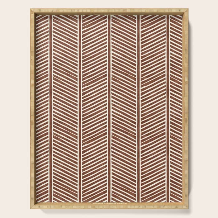 Organic Chevron On Brandywine Serving Tray