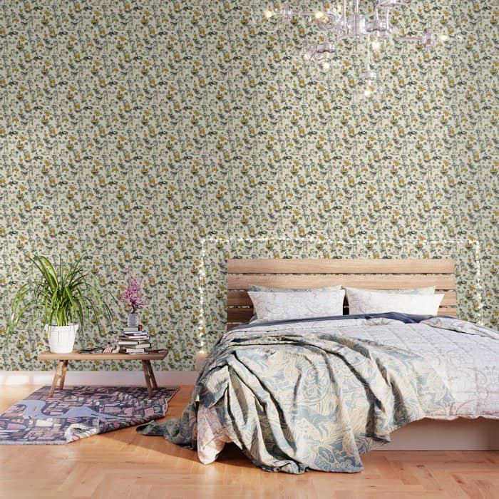 Zodiac Toile Pattern With Cream Colored Background. Wallpaper