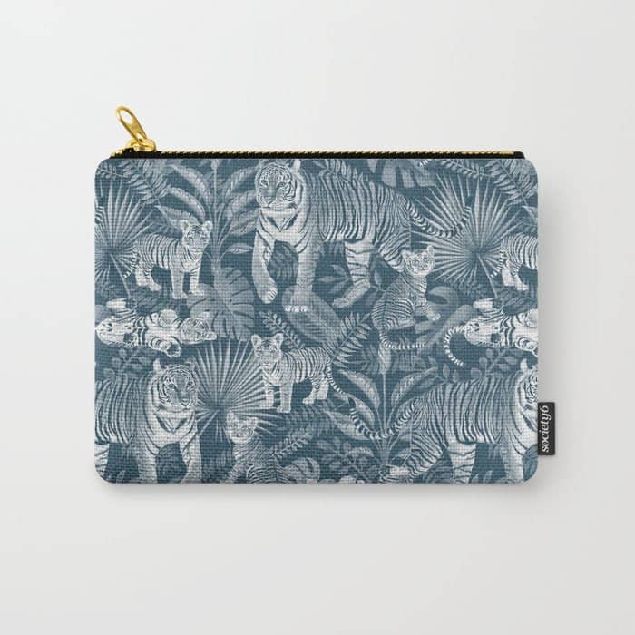 Family Of Tigers (Monochrome)  Carry All Pouch