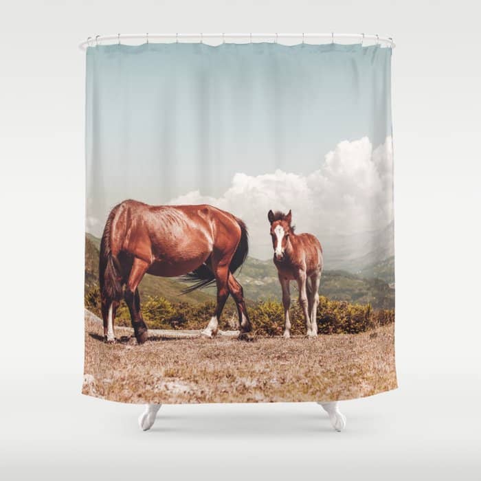 Wild Horses - Horse Photography - Mountains Wanderlust Travel Photography By Ingrid Beddoes  Shower Curtain