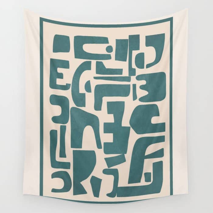 Organic Contemporary Modern Shapes 12 Wall Tapestry