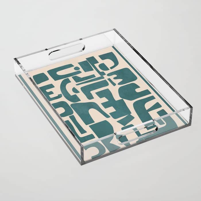 Organic Contemporary Modern Shapes 12 Acrylic Tray