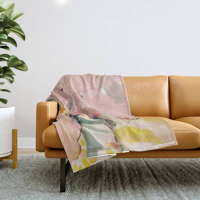 Abstract Floral Inspiration Throw Blanket