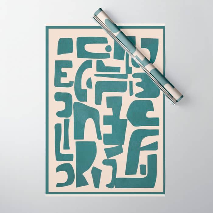 Organic Contemporary Modern Shapes 12 Wrapping Paper