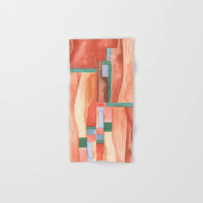 Abstract Desert Landscape Watercolor Bath Towel