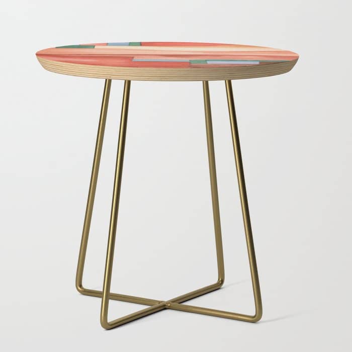 Abstract Desert Landscape Watercolor Side Table
