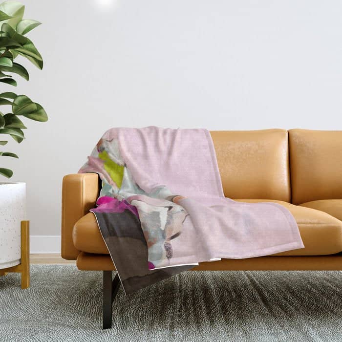 Landscape Mountain Painting Abstract Throw Blanket