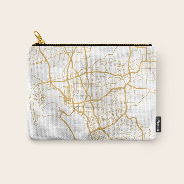 San Diego California City Street Map Art Carry All Pouch