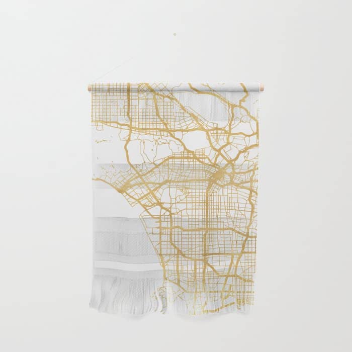 Los Angeles California City Street Map Art Wall Hanging
