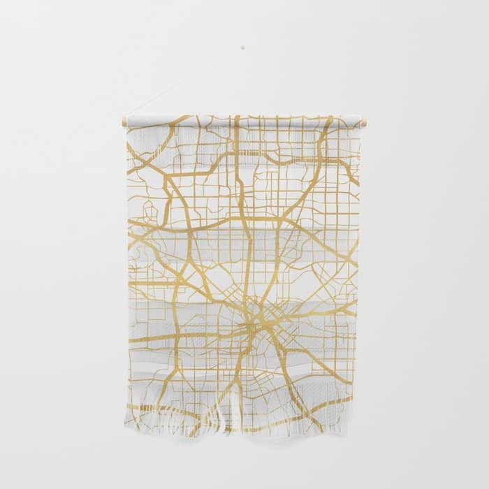 Dallas Texas City Street Map Art Wall Hanging